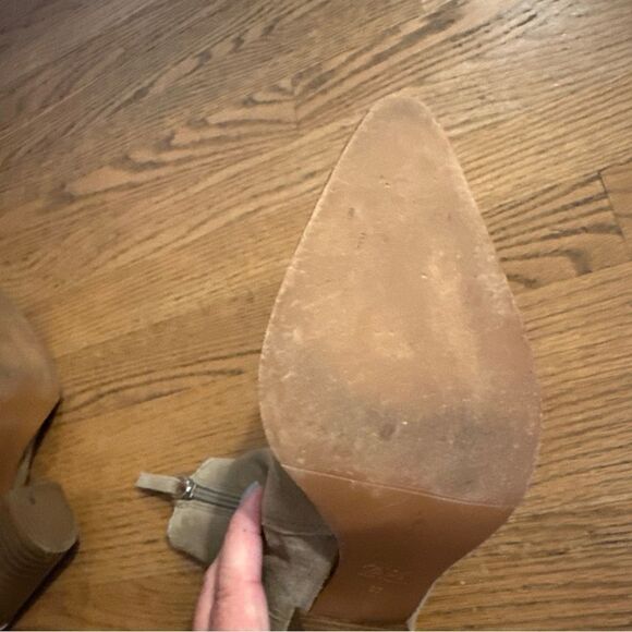 COPY - Zara Tan Boots Wedge Heel Size 37 Western Style Pointed Toe - Picture 11 of 11